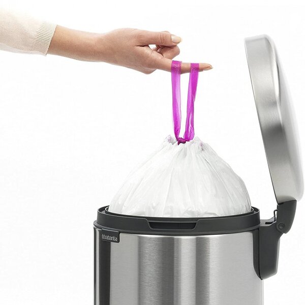 Кош за боклук с педал Brabantia NewIcon 649026, 12 л, Плавно затваряне, Противоплъзгаща основа, Инокс/Мат