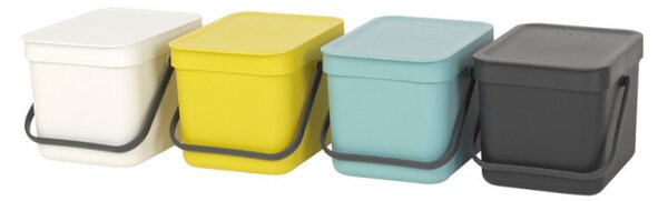Кош за разделно събиране на боклук Brabantia Sort&Go 648974, 6 л, Дръжка, Възможност за стенен монтаж, Тъмносив
