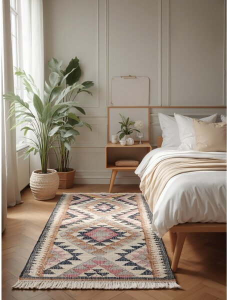 Сива ръчно изработена ютена пътека 80x200 cm Roya Parsa – Elle Decoration