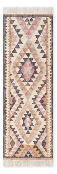 Сива ръчно изработена ютена пътека 80x200 cm Roya Parsa – Elle Decoration