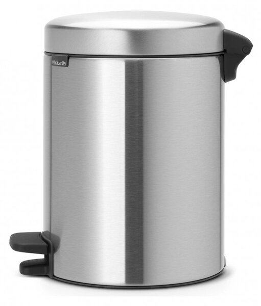 Кош за боклук с педал Brabantia NewIcon 649011, 5 л, Леко затваряне, Противоплъзгаща основа, Инокс/Мат