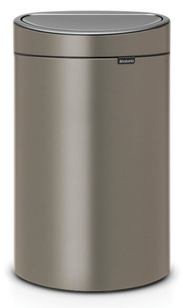 Кош за боклук Brabantia Touch Bin New 649732, 40 л, Безшумно и плавно затваряне, Плосък гръб, Сив