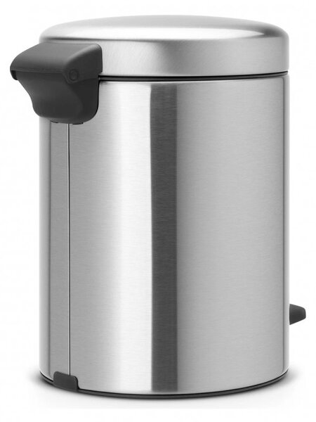 Кош за боклук с педал Brabantia NewIcon 649011, 5 л, Леко затваряне, Противоплъзгаща основа, Инокс/Мат