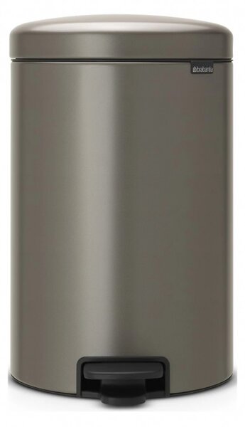 Кош за боклук с педал Brabantia NewIcon 649042, 20 л, Плавно затваряне, Противоплъзгаща основа, Сив