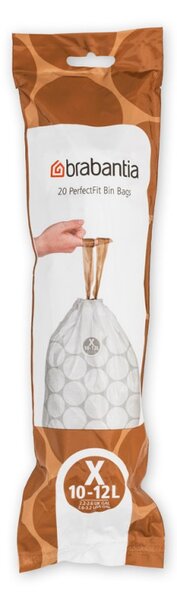 Торба за кош Brabantia размер Х (NewIcon/Bo), 10-12L, 20 броя, бели