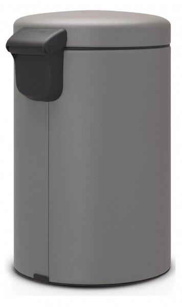 Кош за боклук с педал Brabantia NewIcon 1001090, 12 л, Плавно затваряне, Противоплъзгаща основа, Минерално покритие, Сив