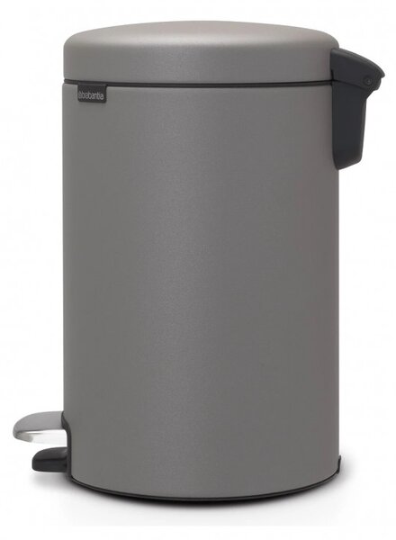 Кош за боклук с педал Brabantia NewIcon 1001090, 12 л, Плавно затваряне, Противоплъзгаща основа, Минерално покритие, Сив
