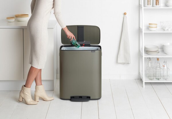 Кош за боклук Brabantia Bo Pedal 1003184, 60 л, Леко затваряне, Противоплъзгаща основа, Сив
