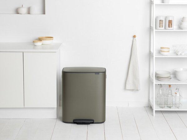Кош за боклук Brabantia Bo Pedal 1003184, 60 л, Леко затваряне, Противоплъзгаща основа, Сив