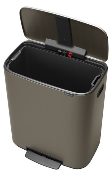 Кош за боклук Brabantia Bo Pedal 1003184, 60 л, Леко затваряне, Противоплъзгаща основа, Сив