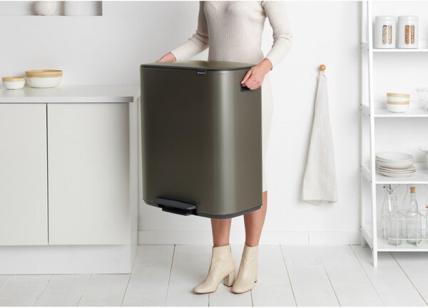 Кош за боклук Brabantia Bo Pedal 1003184, 60 л, Леко затваряне, Противоплъзгаща основа, Сив