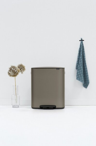 Кош за боклук Brabantia Bo Pedal 1003184, 60 л, Леко затваряне, Противоплъзгаща основа, Сив