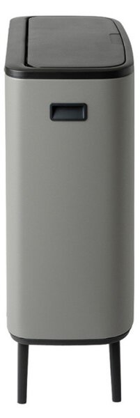 Кош за боклук Brabantia Bo Touch Hi 1001266, 2x30 л, Плътно прилепване към стена, Реглаж на краката, Минерално покритие, Сив