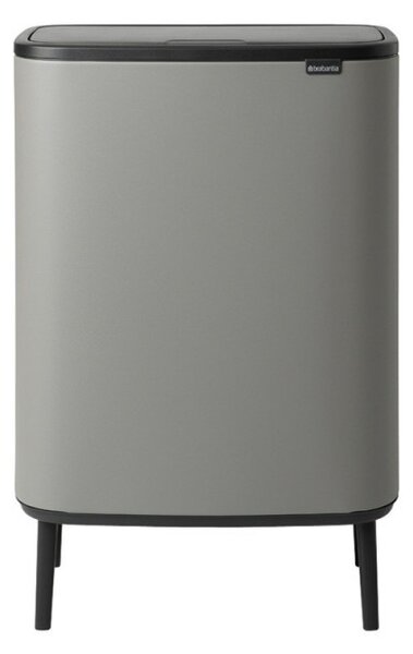 Кош за боклук Brabantia Bo Touch Hi 1001266, 2x30 л, Плътно прилепване към стена, Реглаж на краката, Минерално покритие, Сив