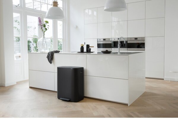 Кош за боклук Brabantia Bo Pedal 1003191, 2x30 л, Плавно затваряне, Противоплъзгаща основа, Черен