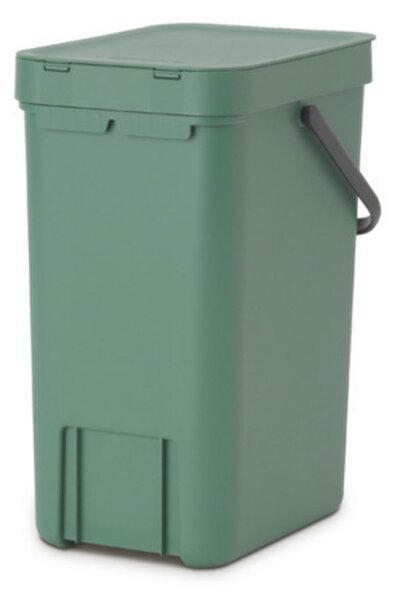Кош за разделно събиране на боклук Brabantia Sort&Go 1003235, 16 л, Дръжка, Възможност за стенен монтаж, Тъмнозелен