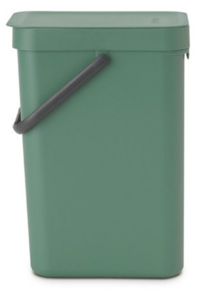 Кош за разделно събиране на боклук Brabantia Sort&Go 1003235, 16 л, Дръжка, Възможност за стенен монтаж, Тъмнозелен