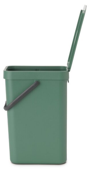 Кош за разделно събиране на боклук Brabantia Sort&Go 1003235, 16 л, Дръжка, Възможност за стенен монтаж, Тъмнозелен