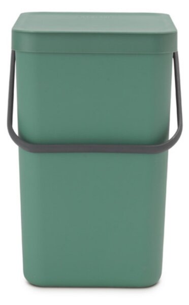 Кош за разделно събиране на боклук Brabantia Sort&Go 1003236, 25 л, Дръжка, Възможност за стенен монтаж, Тъмнозелен