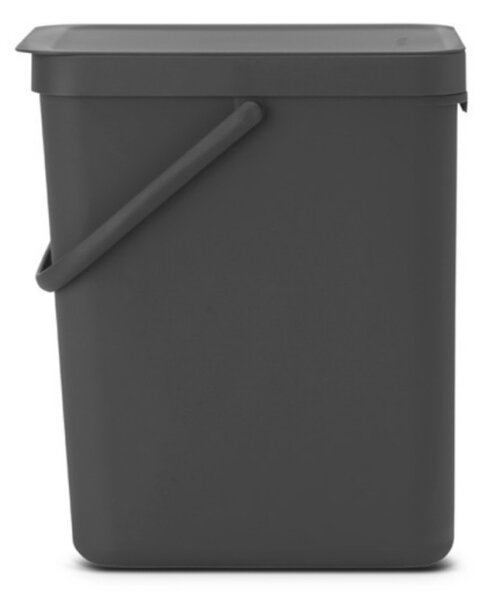 Кош за разделно събиране на боклук Brabantia Sort&Go 1003237, 25 л, Дръжка, Възможност за стенен монтаж, Тъмносив