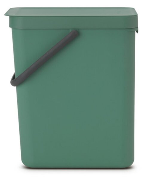 Кош за разделно събиране на боклук Brabantia Sort&Go 1003236, 25 л, Дръжка, Възможност за стенен монтаж, Тъмнозелен