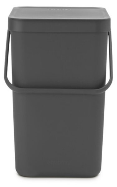 Кош за разделно събиране на боклук Brabantia Sort&Go 1003237, 25 л, Дръжка, Възможност за стенен монтаж, Тъмносив