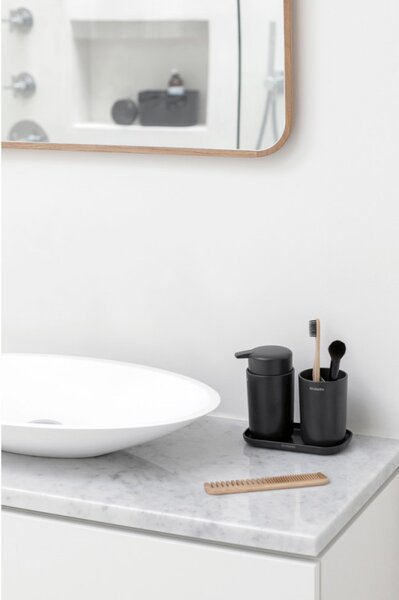 Комплект аксесоари за баня Brabantia ReNew 1003491, 3 части, 250 мл, Устойчиви на корозия, Тъмносив