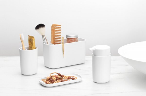 Комплект аксесоари за баня Brabantia ReNew 1003492, 3 части, 250 мл, Устойчиви на корозия, Бял