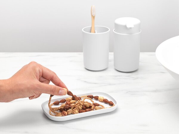 Комплект аксесоари за баня Brabantia ReNew 1003492, 3 части, 250 мл, Устойчиви на корозия, Бял