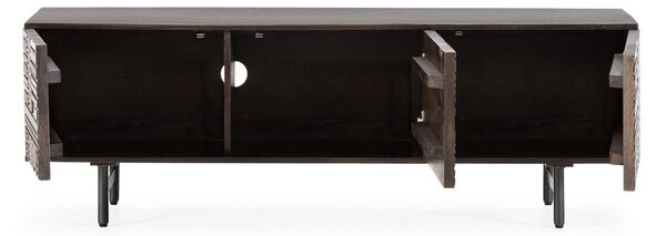Тъмнокафява маса за телевизор от масивно манго 145x48x40 cm Kalai – MOME