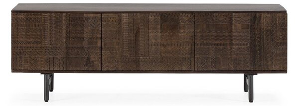 Тъмнокафява маса за телевизор от масивно манго 145x48x40 cm Kalai – MOME