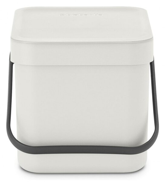 Кош за разделно събиране на боклук Brabantia Sort&Go 1005514, 6 л, Дръжка, Възможност за стенен монтаж, Светлосив