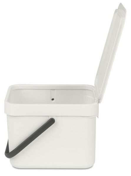 Кош за разделно събиране на боклук Brabantia Sort&Go 1005514, 6 л, Дръжка, Възможност за стенен монтаж, Светлосив
