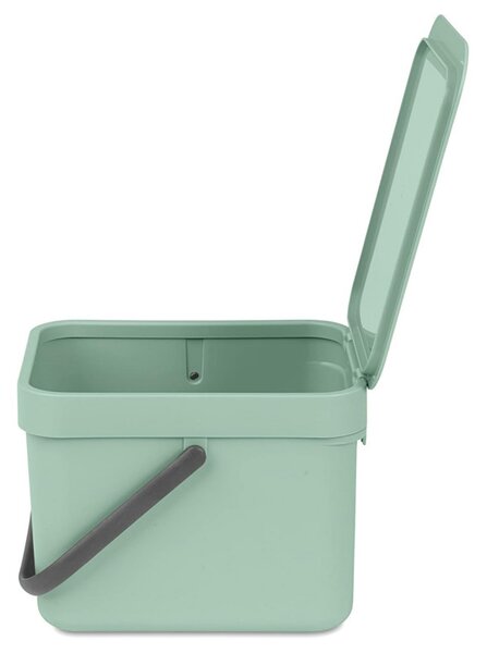 Кош за разделно събиране на боклук Brabantia Sort&Go 1005515, 6 л, Дръжка, Възможност за стенен монтаж, Светлозелен