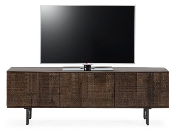 Тъмнокафява маса за телевизор от масивно манго 145x48x40 cm Kalai – MOME