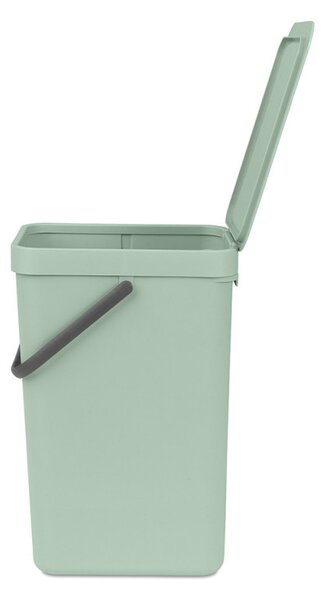 Кош за разделно събиране на боклук Brabantia Sort&Go 1005517, 16 л, Дръжка, Възможност за стенен монтаж, Светлозелен