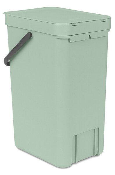 Кош за разделно събиране на боклук Brabantia Sort&Go 1005517, 16 л, Дръжка, Възможност за стенен монтаж, Светлозелен