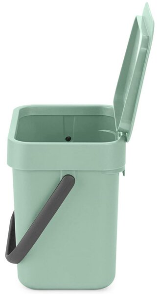 Кош за разделно събиране на боклук Brabantia Sort&Go 1005520, 3 л, Дръжка, Възможност за стенен монтаж, Светлозелен