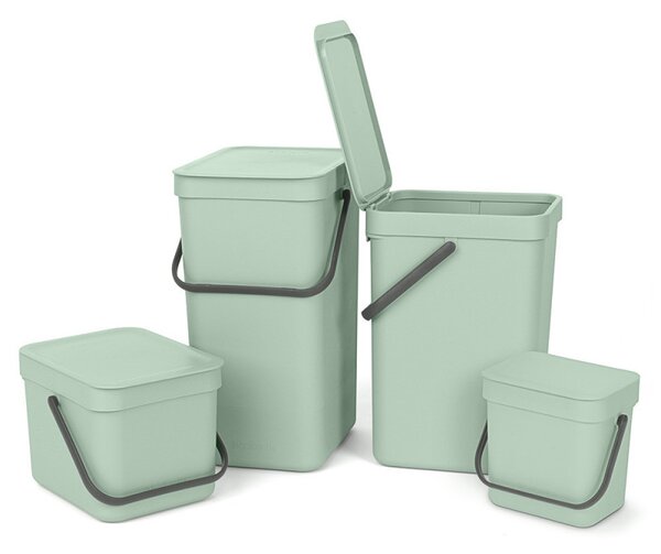 Кош за разделно събиране на боклук Brabantia Sort&Go 1005520, 3 л, Дръжка, Възможност за стенен монтаж, Светлозелен