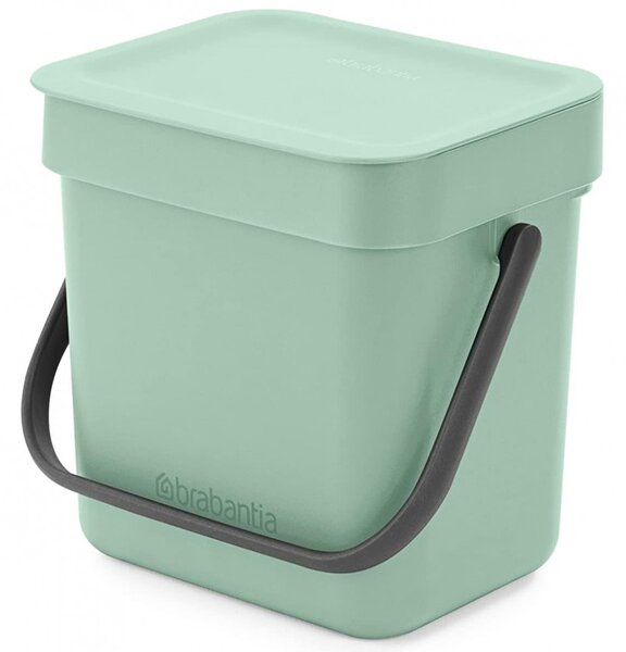 Кош за разделно събиране на боклук Brabantia Sort&Go 1005520, 3 л, Дръжка, Възможност за стенен монтаж, Светлозелен