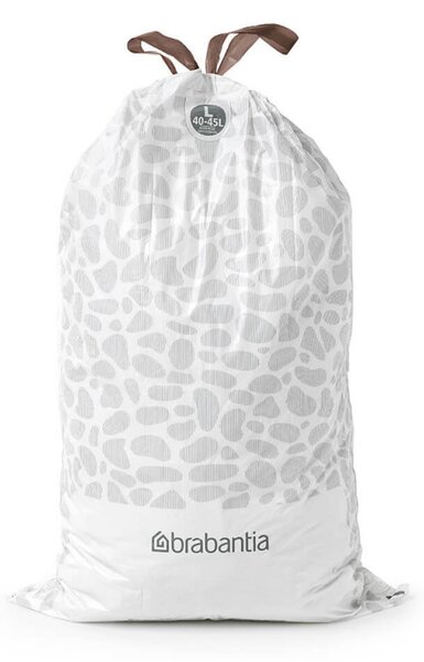Торба за кош Brabantia PerfectFit FlatBack+/Touch 1005575, Размер L, 40-45 л, 40 броя, Бял