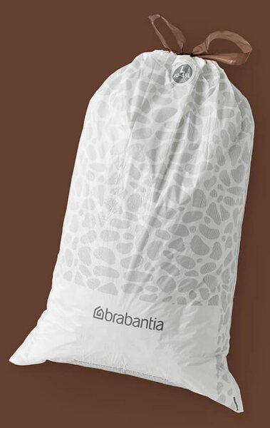 Торба за кош Brabantia PerfectFit FlatBack+/Touch 1005575, Размер L, 40-45 л, 40 броя, Бял