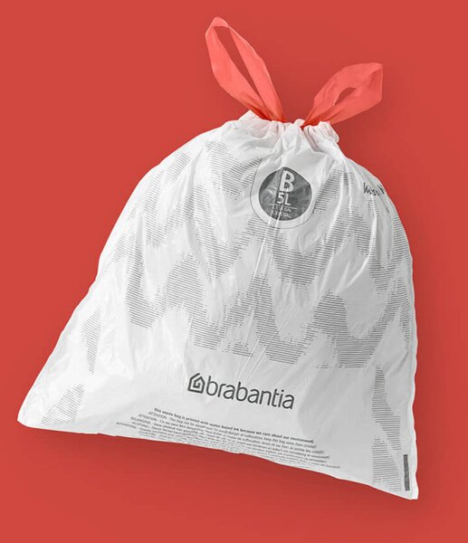 Торбички за кош Brabantia PerfectFit Slide/Paper Bin 1005563, Размер B, 5 л, 40 броя, Бял