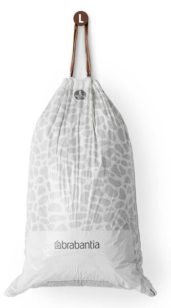 Торба за кош Brabantia PerfectFit FlatBack+/Touch 1005575, Размер L, 40-45 л, 40 броя, Бял