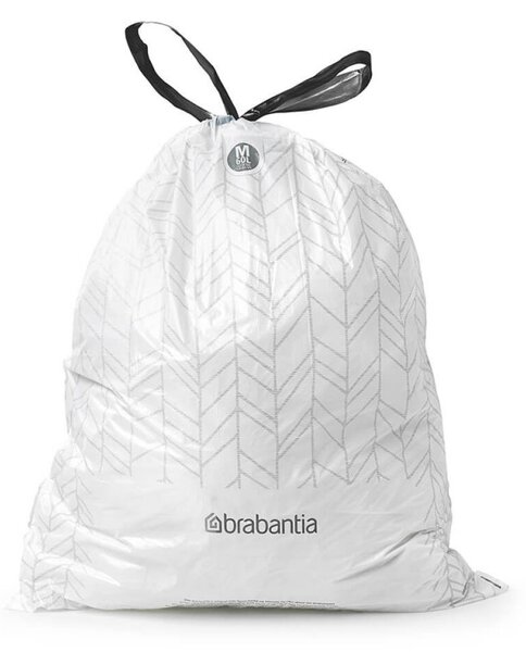 Торбички за кош Brabantia PerfectFit Bo 1005594, Размер М, 60 л, 40 броя, Бял