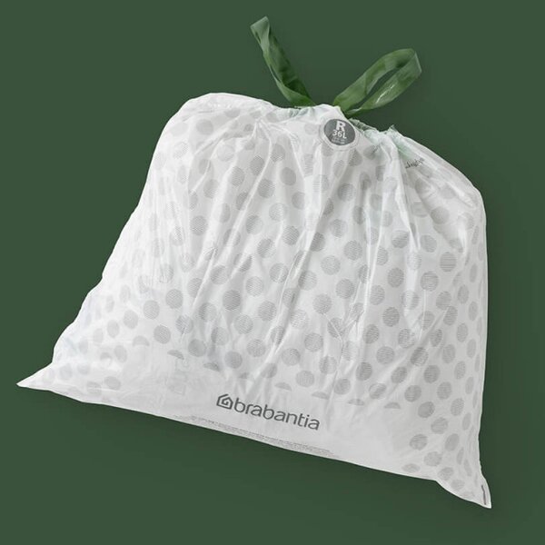 Торбички за кош Brabantia PerfectFit Bo 1005589, Размер R, 36 л, 40 броя, Бял