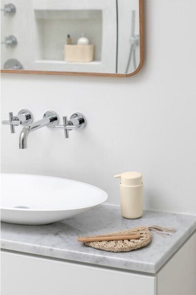 Дозатор за течен сапун Brabantia ReNew 1006264, 250 мл, Нехлъзаща основа, Без прокапване, Бежов