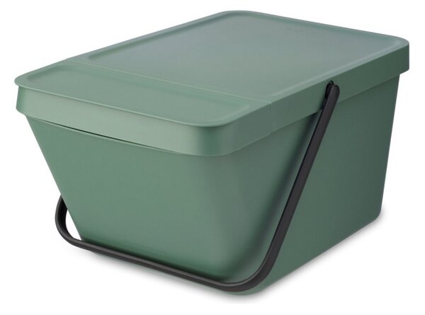 Кош за разделно събиране на боклук Brabantia Sort&Go 1006309, 20 л, Подреждане един върху друг, Тъмнозелен