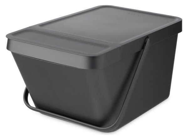 Кош за разделно събиране на боклук Brabantia Sort&Go 1006310, 20 л, Подреждане един върху друг, Тъмносив