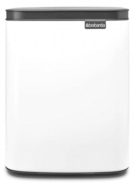 Кош за боклук Brabantia Bo Small 1006627, 7 л, Плавно и безшумно отваряне, Противоплъзгаща основа, Бял